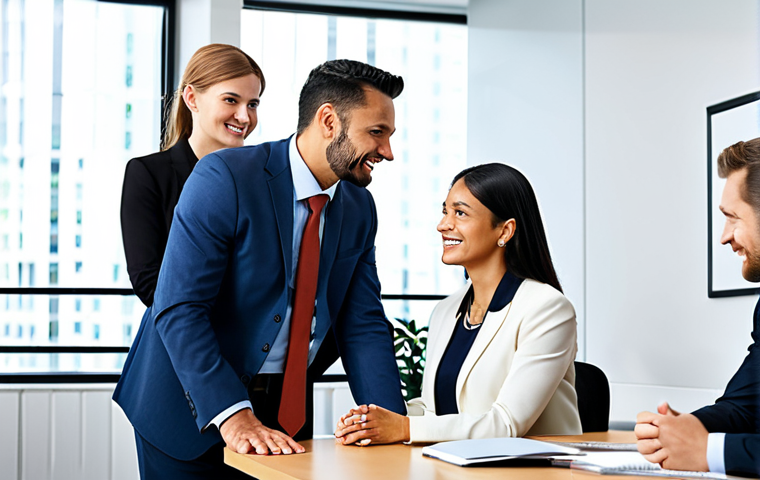 **
"A diverse group of people in professional attire are effectively communicating in a modern office setting. They are engaged in a meeting, actively listening and sharing ideas. The scene conveys teamwork, respect, and understanding. Bright and airy, photograph, professional, safe for work, appropriate content, fully clothed, perfect anatomy, natural proportions, family-friendly."
**